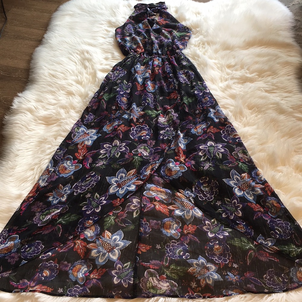 Show Me Your Mumu Karolina Collar Halter Maxi Dress - in City Nights Glimmer - Picture 3 of 14